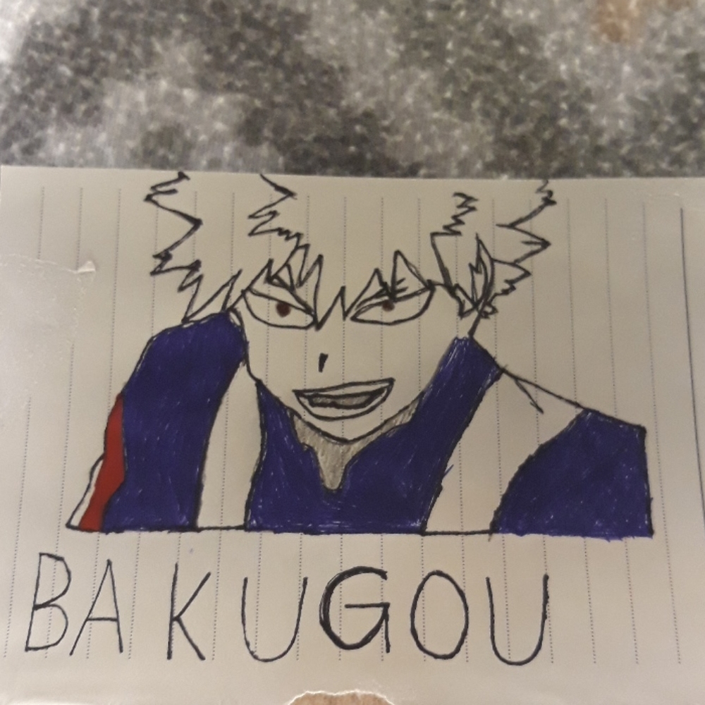 A drawing of a mha character